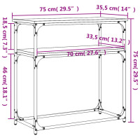 Produktbild för Avlastningsbord grå sonoma-ek 75x35,5x75 cm konstruerat trä