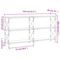 Produktbild för Avlastningsbord sonoma ek 156x28x80,5 cm konstruerat trä