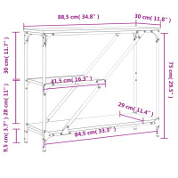 Produktbild för Konsolbord svart 88,5x30x75 cm konstruerat trä