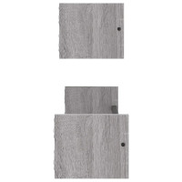 Miniatyr av produktbild för Vägghyllor med stänger 2 st grå sonoma 60x16x14 cm