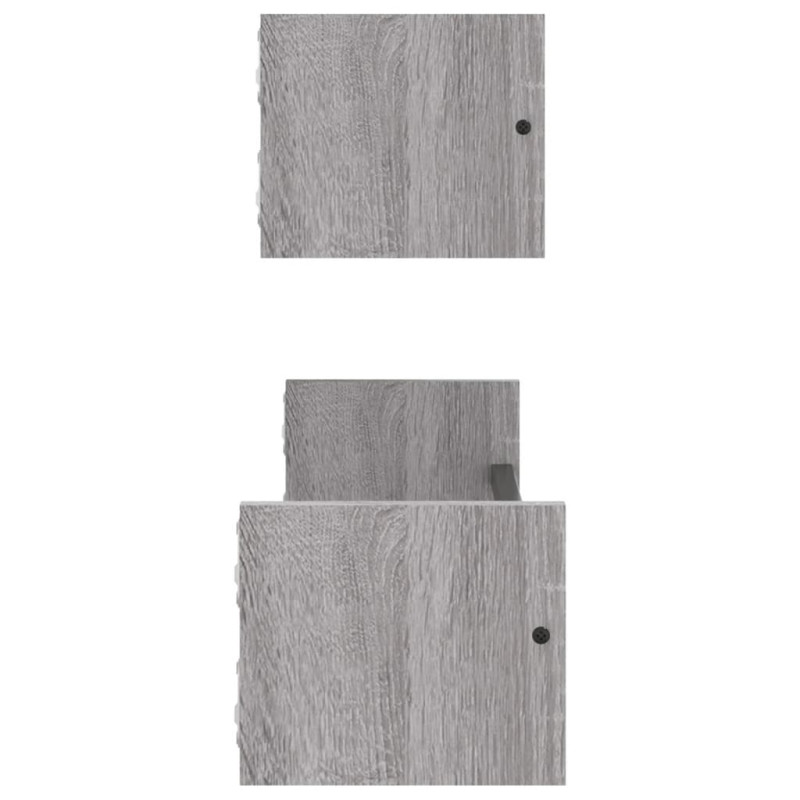 Produktbild för Vägghyllor med stänger 2 st grå sonoma 60x16x14 cm