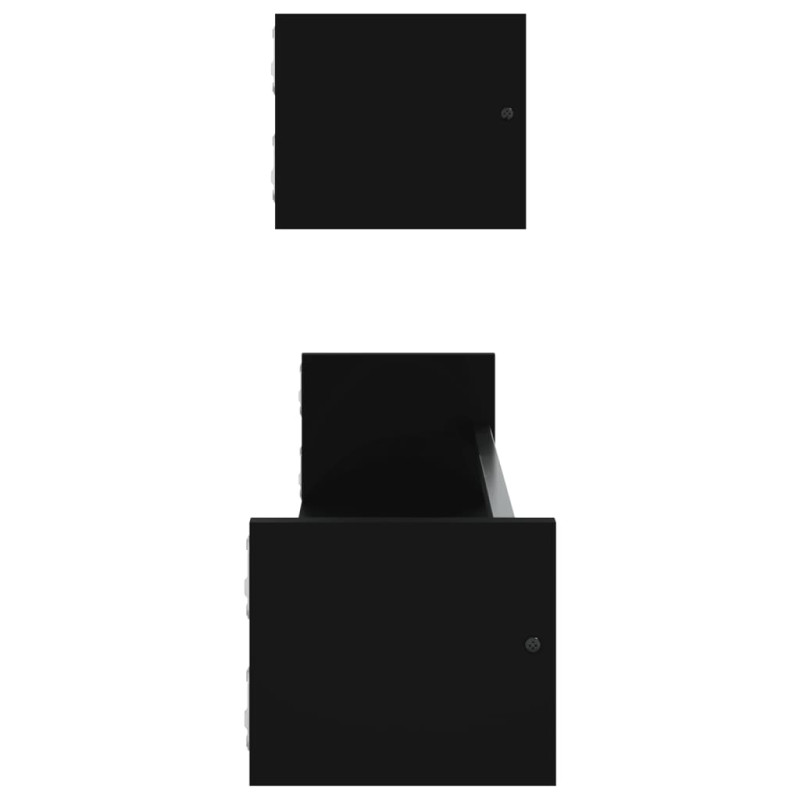 Produktbild för Vägghyllor med stänger 2 st svart 80x16x14 cm