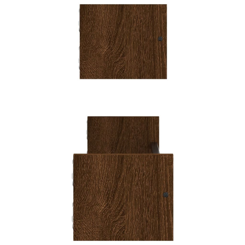 Produktbild för Vägghyllor med stänger 2 st brun ek 60x16x14 cm