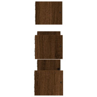 Miniatyr av produktbild för Vägghyllor 3 st med stänger brun ek konstruerat trä