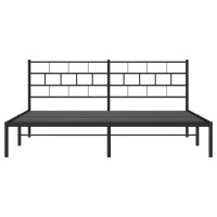 Produktbild för Sängram med huvudgavel metall svart 183x213 cm