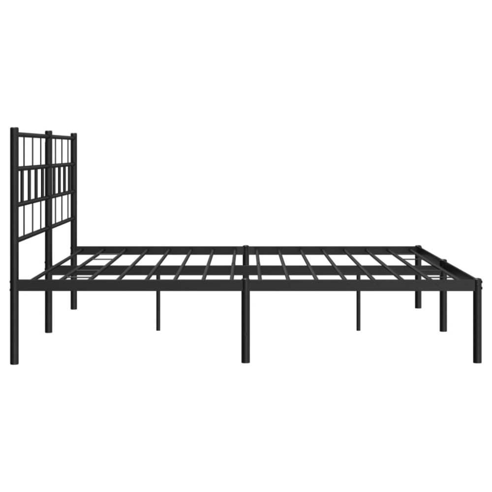 Produktbild för Sängram med huvudgavel metall svart 183x213 cm