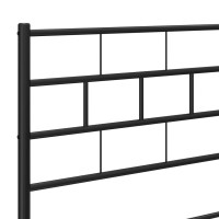 Produktbild för Sängram med huvudgavel metall svart 183x213 cm