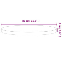 Produktbild för Bordsskiva Ø80x4 cm rund massivt bokträ