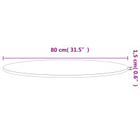 Produktbild för Bordsskiva Ø80x1,5 cm rund massivt bokträ