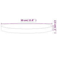 Produktbild för Bordsskiva Ø30x2,5 cm rund massivt bokträ