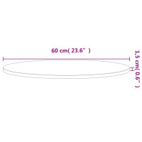 Produktbild för Bordsskiva Ø60x1,5 cm rund massivt bokträ