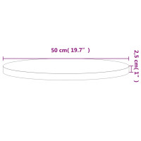 Produktbild för Bordsskiva Ø50x2,5 cm rund massivt bokträ