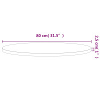 Produktbild för Bordsskiva Ø80x2,5 cm rund massivt bokträ