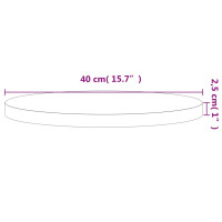 Produktbild för Bordsskiva Ø40x2,5 cm rund massivt bokträ