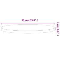 Produktbild för Bordsskiva Ø90x4 cm rund massivt bokträ