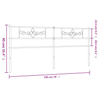 Produktbild för Huvudgavel metall vit 193 cm