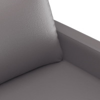 Produktbild för Soffgrupp med dynor 3 delar grå konstläder