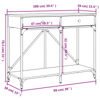 Produktbild för Avlastningsbord brun ek 100x39x78,5 cm konstruerat trä