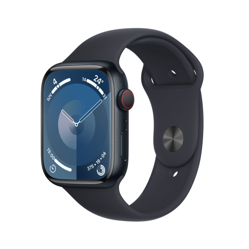 Apple Apple Watch Series 9 (GPS + Cellular) - midnattsaluminium - smart klocka med sportband - midnatt - 64 GB