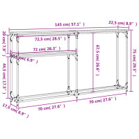 Produktbild för Avlastningsbord brun ek 145x22,5x75 cm konstruerat trä