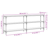 Produktbild för Konsolbord svart 200x29x75 cm konstruerat trä