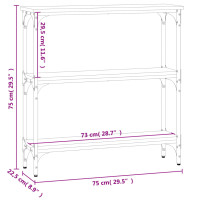 Produktbild för Avlastningsbord rökfärgad ek 75x22,5x75 cm konstruerat trä