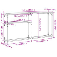 Produktbild för Avlastningsbord sonoma-ek 145x22,5x75 cm konstruerat trä