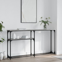 Produktbild för Avlastningsbord grå sonoma-ek 145x22,5x75 cm konstruerat trä