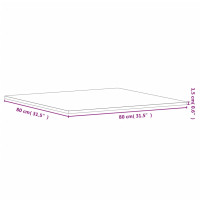 Produktbild för Bordsskiva 80x80x1,5 cm fyrkantig massivt bokträ