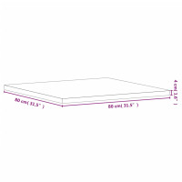 Produktbild för Bordsskiva 80x80x4 cm fyrkantig massivt bokträ