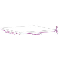 Produktbild för Bordsskiva 70x70x1,5 cm fyrkantig massivt bokträ