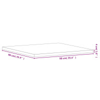 Produktbild för Bordsskiva 90x90x4 cm fyrkantig massivt bokträ