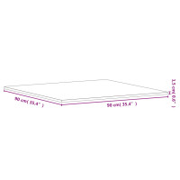 Produktbild för Bordsskiva 90x90x1,5 cm fyrkantig massivt bokträ