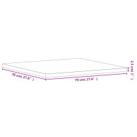 Produktbild för Bordsskiva 70x70x2,5 cm fyrkantig massivt bokträ