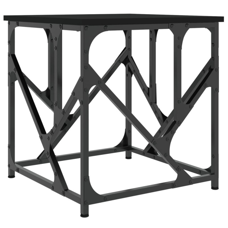 Produktbild för Soffbord svart 45x45x47,5 cm konstruerat trä