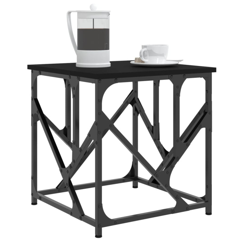 Produktbild för Soffbord svart 45x45x47,5 cm konstruerat trä