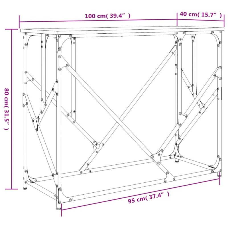 Produktbild för Avlastningsbord sonoma ek 100x40x80 cm konstruerat trä