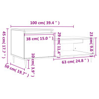 Produktbild för Soffbord rökfärgad ek 100x50x45 cm konstruerat trä
