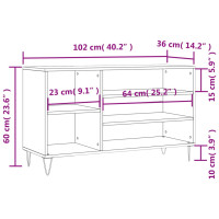 Produktbild för Skoskåp brun ek 102x36x60 cm konstruerat trä