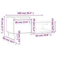 Miniatyr av produktbild för Soffbord vit 100x50x45 cm konstruerat trä