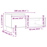 Produktbild för Soffbord vit 100x50x45 cm konstruerat trä