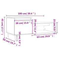 Produktbild för Soffbord svart 100x50x45 cm konstruerat trä