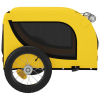 Produktbild för Cykelvagn för djur gul och svart oxfordtyg och järn