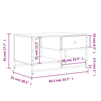 Produktbild för Soffbord sonoma-ek 85,5x51x45 cm konstruerat trä