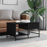 Produktbild för Soffbord svart 85,5x51x45 cm konstruerat trä