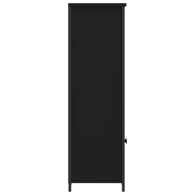 Produktbild för Skåp svart 62x32x103,5 cm konstruerat trä