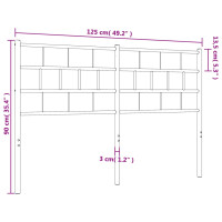 Produktbild för Huvudgavel metall svart 120 cm