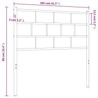 Produktbild för Huvudgavel metall svart 100 cm