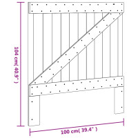 Produktbild för Huvudgavel 100x104 cm massiv furu