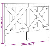 Produktbild för Huvudgavel 140x104 cm massiv furu